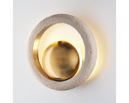 5443/1W HALL ODL_EX25 111 сатинированн.латунь/беж./металл/полирезин Настенный светильник 1*G9 LED*6W SATURN