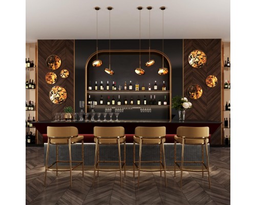 5079/40L L-VISION ODL24 зол./серо-бежевый/металл/натур.камень/акрил Настен.-потолочн. cветил.  с переключ.цветов.темпер. LED 40W 3000К/4000K/6000K BERGI