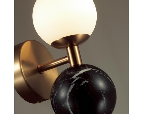 4361/6WL MIDCENT ODL25 Настенный светильник под латунь/металл/стекло/черный мрамор IP20 LED 1*6W 3000K 220V LOLLA