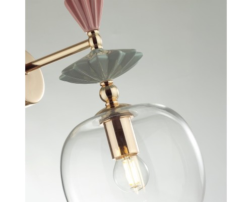 4855/1WB CLASSIC ODL_EX21 золото/раноцветн./керамика/стекло Бра E14 1*40W BIZET