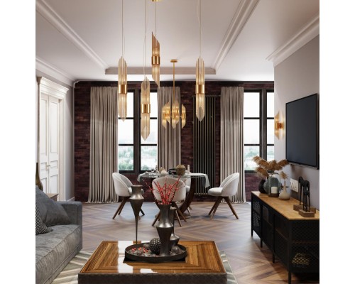 4847/2W HALL ODL21 335 золото/металл/стекло Бра G9 2*40W FLAMBI