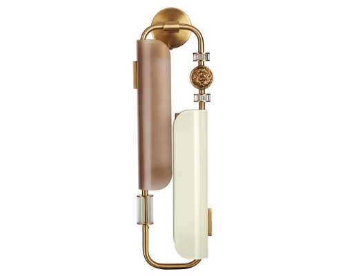 5467/10WL MODERN ODL_EX26 049 белый/коричневый/античная бронза/металл/стекло/декор металл Бра LED 10W (5W*2) 2700K LION