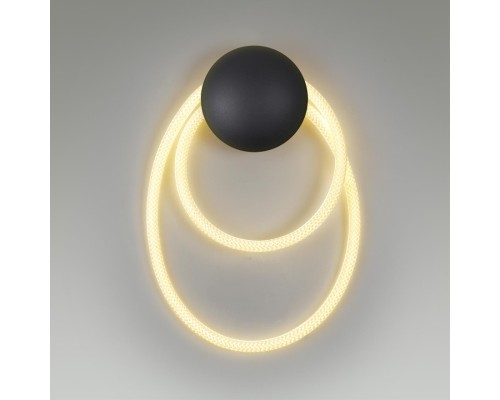 4398/20WL HIGHTECH ODL23 101 черный/металл/канат Настенный св-к IP20 LED 20W 3000K CORDA