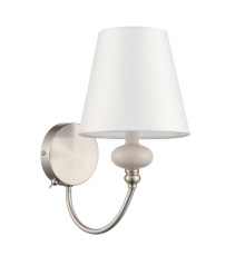 8283/1W CLASSI LN26 051 никель/белый, металл/керамика/текстиль Бра Е14 1*40W 220V KENTUKI