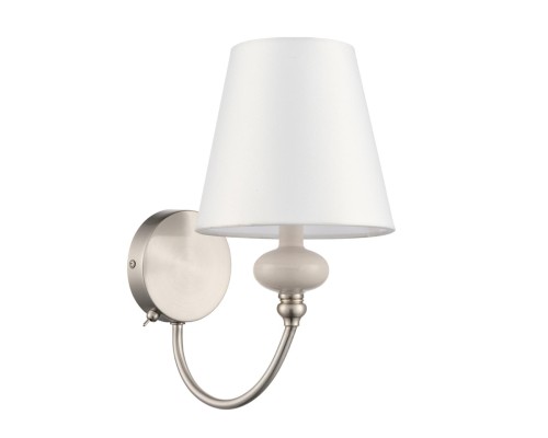 8283/1W CLASSI LN26 051 никель/белый, металл/керамика/текстиль Бра Е14 1*40W 220V KENTUKI