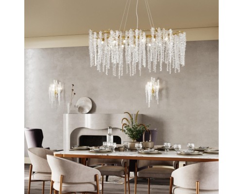 5005/3W HALL ODL23 487 золотой/прозрачный металл/хрусталь Бра G9 3*40W BANCHE