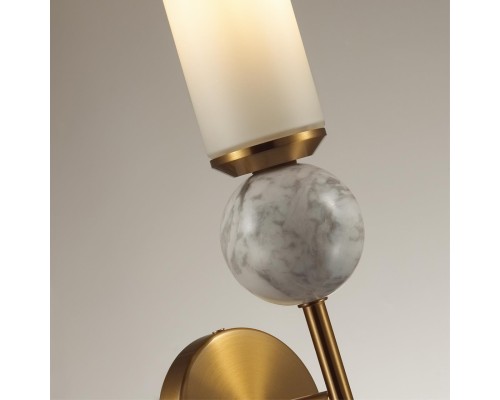 4359/1W MIDCENT ODL25 Настенный светильник  под латунь/металл/стекло/белый мрамор IP20 E14 1*E14 40W 220V LOLLA