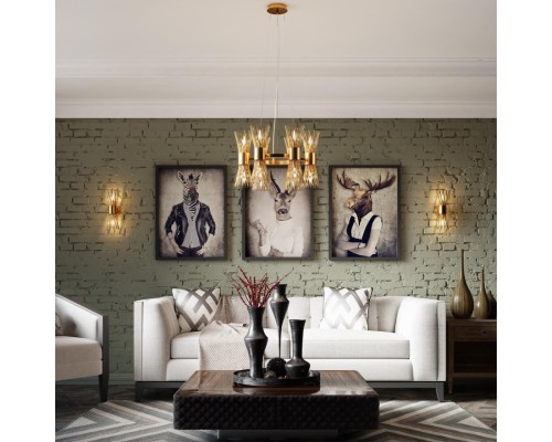 4839/2W HALL ODL21 337 золото/металл/стекло Бра E14 2*40W ORTA