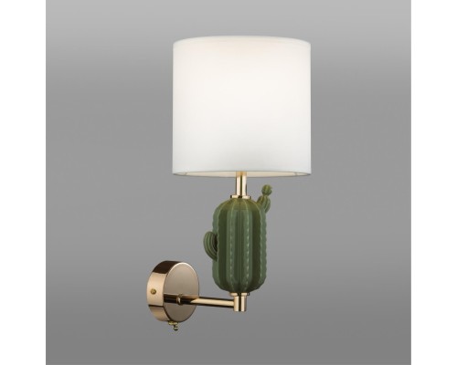 5425/1W MODERN ODL_EX24 41 золотой/зеленый/белый/металл/керамика/ткань Бра E14 1*40W CACTUS