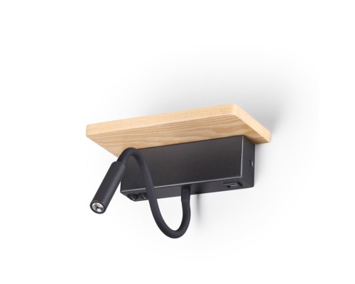 Настенный светильник-полка с подсветкой/USB Odeon Light 3868/8WL Woody светлое дерево LED 8 3000K