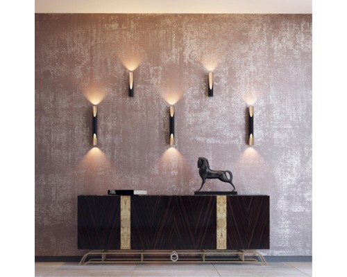 6671/8WL HIGHTECH ODL19 227 металл/черный с золотым фольгированием Настенный светильник LED 8W 3000К WHITNEY (ВМЕСТО 3816/8WL)