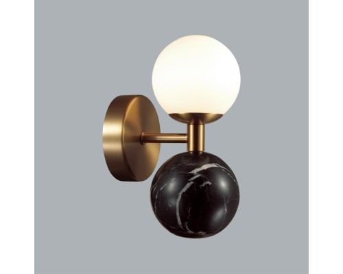 4361/6WL MIDCENT ODL25 Настенный светильник под латунь/металл/стекло/черный мрамор IP20 LED 1*6W 3000K 220V LOLLA