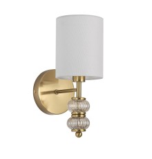 8337/1W MODERNI бронза/белый, металл/стекло/текстиль Бра E14 40W 220V ILMIRA