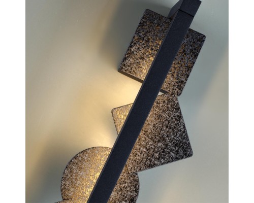 6692/7WL HIGHTECH ODL_EX24 017 Настенный светильник черный/фактура crack ice/металл/акрил поворотный на 360° IP20 LED 7W 184Лм 3000K GEOS