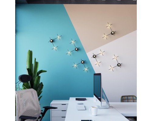 3906/9WL L-VISION ODL21 045 черн/золот/металл Настен. cветильник IP20 LED 9WL 720Лм 4000К COSTELLA