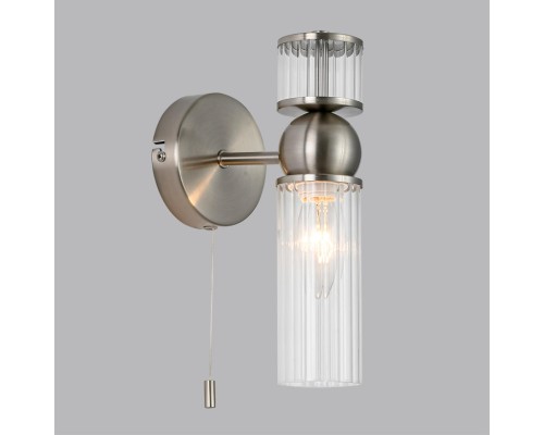 8277/1W MODERNI LN26 163 сатин никель/прозрачный, металл/стекло Бра Е14 1*40W 220V DENVER