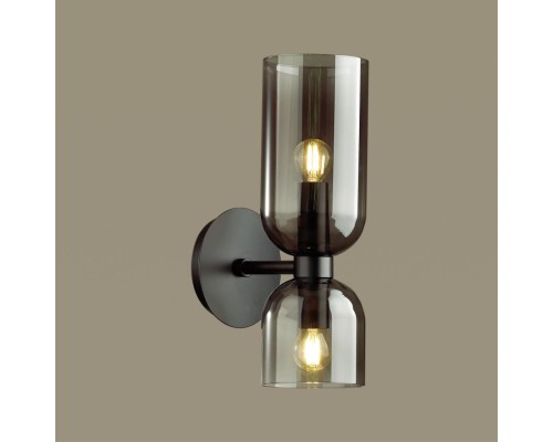 4804/2W MIDCENT ODL21 291 черный/дымчатый Бра с выкл. E14 2*60W ORINOCO