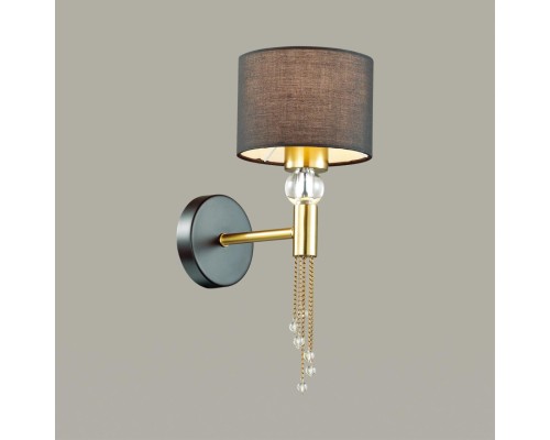 Бра Lumion 4516/1W античная латунь, черный E27 60W 220V SANTIAGO