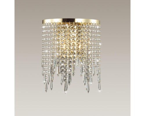 5028/2W MODERN ODL23 431 золотой/прозрачный металл/хрусталь Бра E14 2*40W CHOKKA