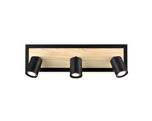 8025/20WL LEDIO LN24 черный/дерево, металл/МДФ Настенный светильник LED GU10 3*10W + LED 20W 220V PINE