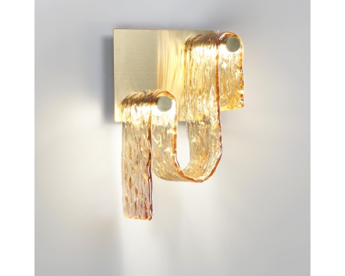 5105/11WL L-VISION  ODL26 золотой брашинг/янтарный металл/стекло Настенный светильник LED x 11W 4000K FLOW