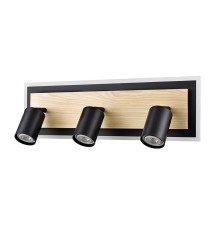 8025/20WL LEDIO LN24 черный/дерево, металл/МДФ Настенный светильник LED GU10 3*10W + LED 20W 220V PINE