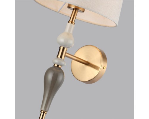 5040/1W CLASSIC ODL24 305 античн.бронза/беж.абажур/металл/керамика Бра E27 1*60W HOMI