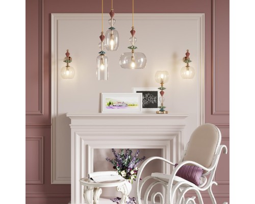 4855/1WB CLASSIC ODL_EX21 золото/раноцветн./керамика/стекло Бра E14 1*40W BIZET