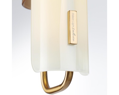 5467/10WL MODERN ODL_EX26 049 белый/коричневый/античная бронза/металл/стекло/декор металл Бра LED 10W (5W*2) 2700K LION