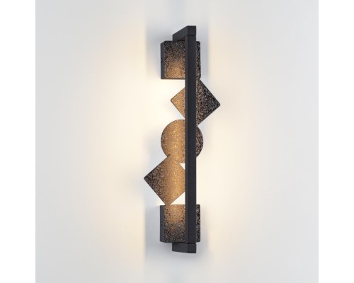 6692/7WL HIGHTECH ODL_EX24 017 Настенный светильник черный/фактура crack ice/металл/акрил поворотный на 360° IP20 LED 7W 184Лм 3000K GEOS