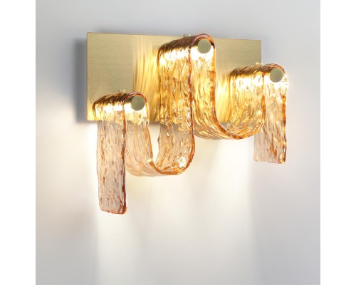 5105/16WL L-VISION  ODL26 золотой брашинг/янтарный металл/стекло Настенный светильник LED x 16W 4000K FLOW