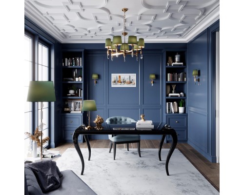 4887/1W MODERN ODL_EX22 53 бронзовый/зеленый/абажур ткань Бра с выкл. E14 1*40W LONDON