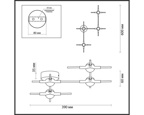 Накладной светодиодный светильник Odeon Light 3906/14WL Costella золотистый/черный LED 14 Вт 4000K