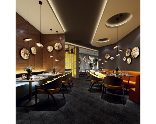 5064/40L L-VISION ODL24 черн./серо-беж./металл/натур.камень/акрил Настен.-потолочн. cветил.  с переключ.цветов.темпер. LED 40W 3000К/4000K/6000K BERGI