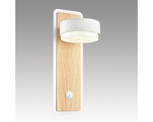 8263/1W COMFI LN26 металл, белый/дерево Бра GX53 LED 1*7W 220V LELAND