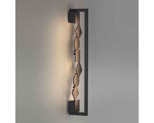 6692/12WL HIGHTECH ODL_EX25 000 Настенный светильник черный/фактура crack ice/металл/акрил поворотный на 360° IP20 LED 12W 3000K 220V GEOS