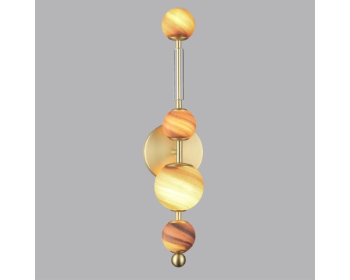 5457/5WL MODERN ODL_EX26 051 светлая сатин.латунь/белый/бежевый/коричневый/металл/стекло Настенный светильник LED x 5W 2500K CALLISTO