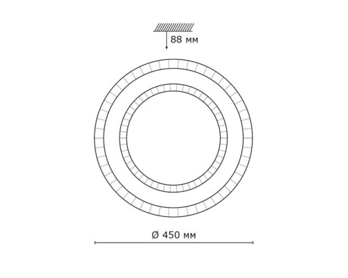 2041/ELN PALE SN 197 Светильник пластик/белый/прозрачный LED 76Вт 3000/4000/6000K D450 IP43 CCT FLOORS