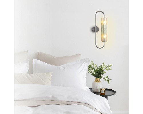 8258/2W SUSPENTIONI LN26 серебро/прозрачный, металл/стекло Бра G9 2*20W 220V TORONTO