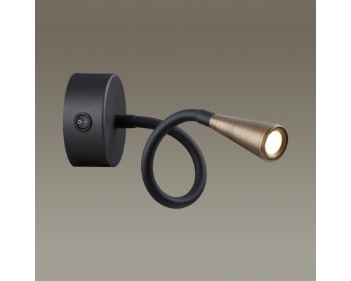 4289/3WL HIGHTECH ODL22 223 черный с античн.бронзой Настенный светильник с выкл. IP20 LED 3W 265Лм 3000K ODDS