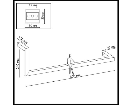 7153/14WL HIGHTECH ODL26 265 светильник черный/акрилл/металл IP20 LED 14W 3000K 220V GRAFIC
