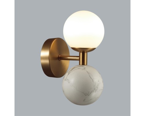 4359/6WL MIDCENT ODL25 Настенный светильник под латунь/металл/стекло/белый мрамор IP20 LED 1*6W 3000K 220V LOLLA