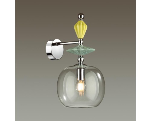 4893/1WB CLASSIC ODL_EX22 34 хром/раноцветн./керамика/стекло Бра E14 1*40W 4893/1WB BIZET