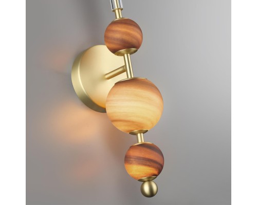 5457/5WL MODERN ODL_EX26 051 светлая сатин.латунь/белый/бежевый/коричневый/металл/стекло Настенный светильник LED x 5W 2500K CALLISTO