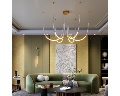 6639/16WL HIGHTECH ODL24 161 металл/античная бронза/белые бусы из акрила Настенный светильник IP20 LED 16W 3500K 220V MONELLA