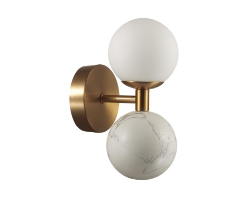 4359/6WL MIDCENT ODL25 Настенный светильник под латунь/металл/стекло/белый мрамор IP20 LED 1*6W 3000K 220V LOLLA