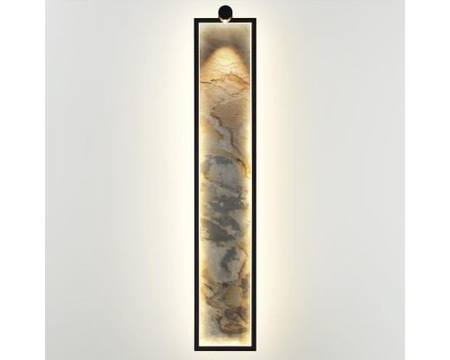 5078/35WL L-VISION ODL24 черн./серо-беж./металл/натур.камень/акрил Настен.светильн. со спотом LED 35W 3000K STOFLAKE