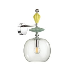 Бра Odeon Light 4893/1WB CLASSIC ODL_EX22 34 хром/раноцветн./керамика/стекло E14 1*40W 4893/1WB BIZET