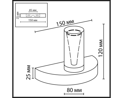 7143/5WL HIGHTECH ODL26 513 светильник темный никель/акрилл/металл IP20 LED 5W 402Лм 3000K 180° 220V DEFANCE