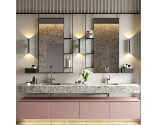 4281/2WA HIGHTECH ODL22 445 хром/металл Настенный светильник IP44 LED E27 max 2*7W BAZEL